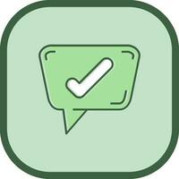 Check sign Line filled sliped Icon vector