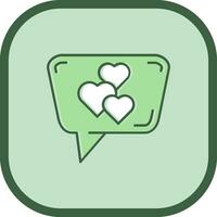 Love Line filled sliped Icon vector