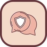 Secure Line filled sliped Icon vector