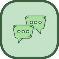 Speech bubbles Line filled sliped Icon vector