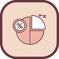 Percentage Line filled sliped Icon vector