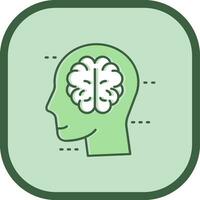 Brain Line filled sliped Icon vector