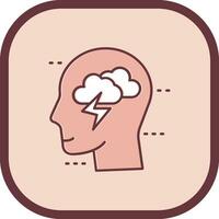 Brainstorm Line filled sliped Icon vector