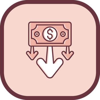 Decrease Line filled sliped Icon vector