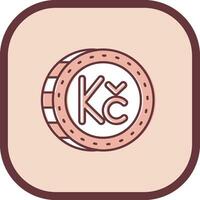 Koruna Line filled sliped Icon vector