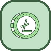 litecoin línea lleno resbaló icono vector