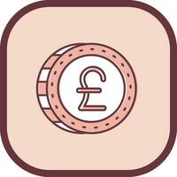 Pound Line filled sliped Icon vector