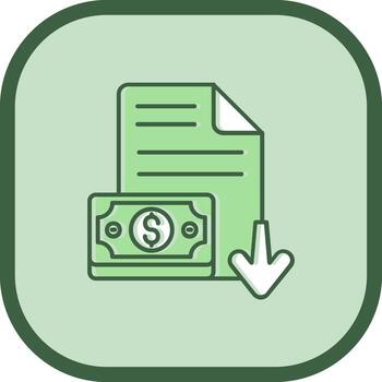 Decrease Line filled sliped Icon vector