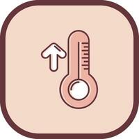 alto temperatura línea lleno resbaló icono vector