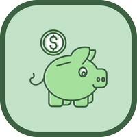 Piggy bank Line filled sliped Icon vector