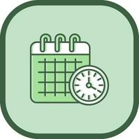 calendario línea lleno resbaló icono vector