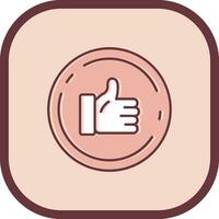 Like Line filled sliped Icon vector