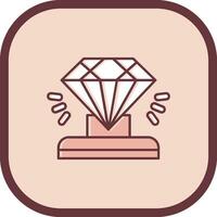 diamante línea lleno resbaló icono vector