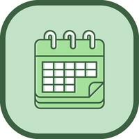 Calendar Line filled sliped Icon vector