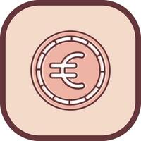 euro línea lleno resbaló icono vector