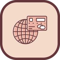 Global Line filled sliped Icon vector