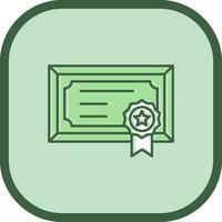 Certificate Line filled sliped Icon vector