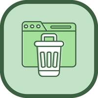 Bin Line filled sliped Icon vector