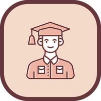 Student Line filled sliped Icon vector