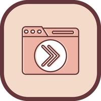 Next Line filled sliped Icon vector