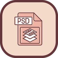 psd archivo formato línea lleno resbaló icono vector