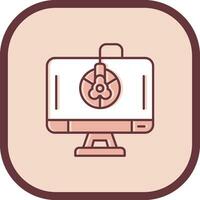 Calibration Line filled sliped Icon vector