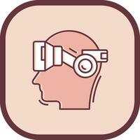 Vr glasses Line filled sliped Icon vector