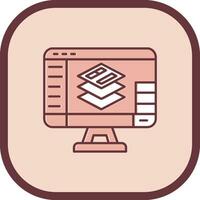 Layers Line filled sliped Icon vector
