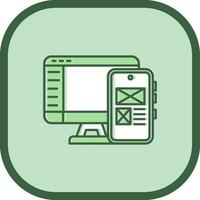 Responsive design Line filled sliped Icon vector