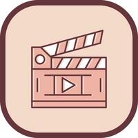 Movie Line filled sliped Icon vector