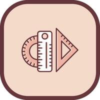 Ruler Line filled sliped Icon vector