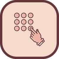Password Lock Line filled sliped Icon vector