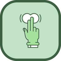 Two Fingers Tap and Hold Line filled sliped Icon vector