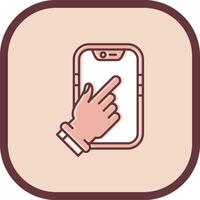 Touch Device Line filled sliped Icon vector