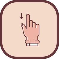 Swipe Down Line filled sliped Icon vector