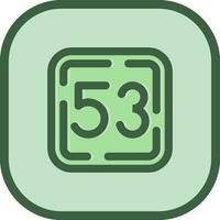 Fifty Three Line filled sliped Icon vector