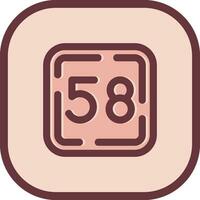 Fifty Eight Line filled sliped Icon vector