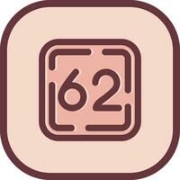 Sixty Two Line filled sliped Icon vector