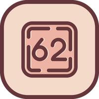 Sixty Two Line filled sliped Icon vector