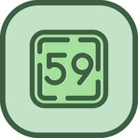 Fifty Nine Line filled sliped Icon vector