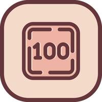 One Hundred Line filled sliped Icon vector