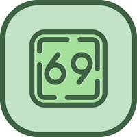 Sixty Nine Line filled sliped Icon vector