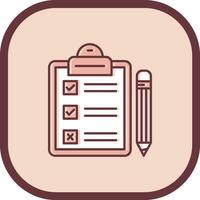Task Line filled sliped Icon vector