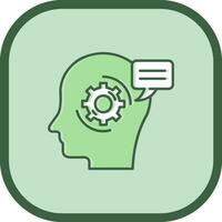 Thinking Line filled sliped Icon vector