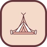 Tent Line filled sliped Icon vector