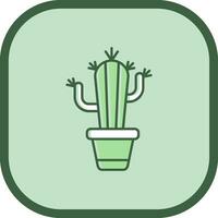 Cactus Line filled sliped Icon vector