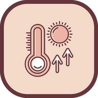 Thermometer Line filled sliped Icon vector