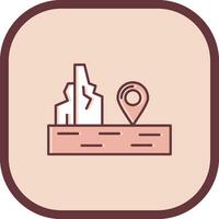 Location Line filled sliped Icon vector