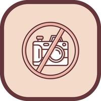 No camera Line filled sliped Icon vector