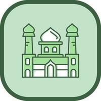 mezquita línea lleno resbaló icono vector